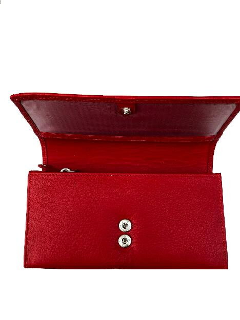 Ricardo Číšnická peněženka s 2 zipy - kasírka  se zapínáním-červená