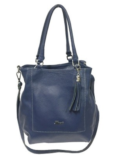 Kožená kabelka KAREN - Modní dámská kabelka z měkké kůže S105 modrá