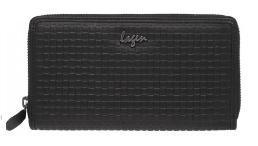 LAGEN - dámská kožená peněženka uzavíratelná zipem LG 1786 černá