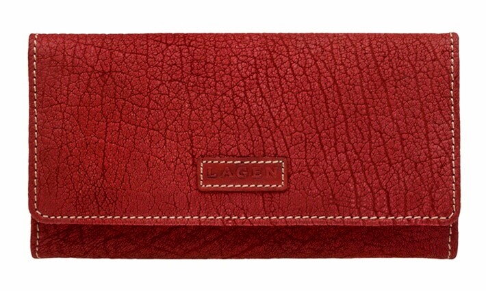 LAGEN - dámská kožená peněženka V-12/W červená