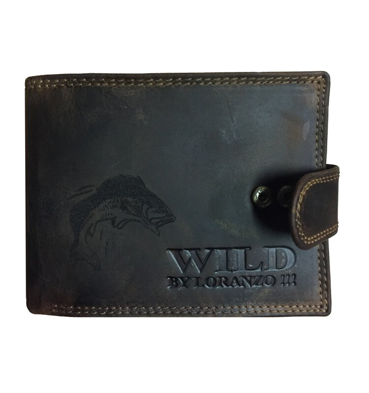 WILD Fish panská kožená peněženka 885 tmavě hnědá 