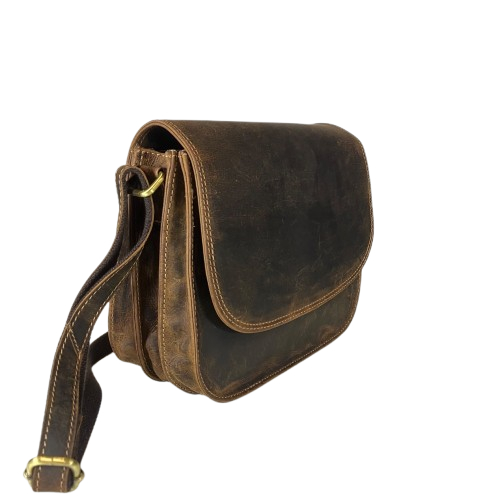 Casablanca 837 – koňaková dámská crossbody kabelka z broušené kůže