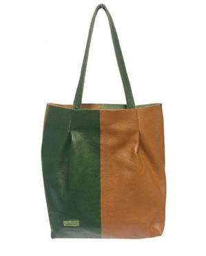 KAREN Collection - Stylová kožená dámská taška/ kabelka SK01 zeleno-hnědá
