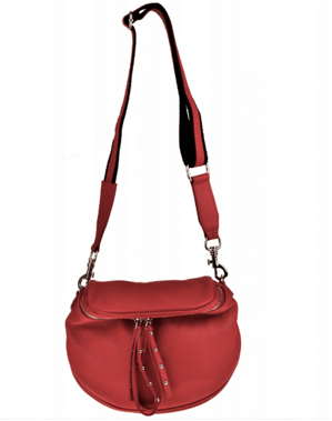 KAREN Collection - Malá kožená dámská kabelka / crossbody - listonoška KR01 červená 