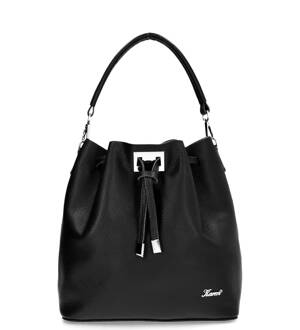 KAREN Collection - Elegantní kožená dámská kabelka/pytel SL10 černá