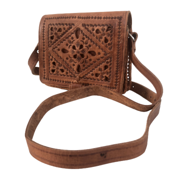 Casablanca dámská kožená crossbody kabelka hnědá 501