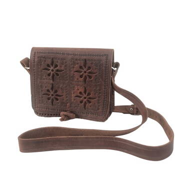 Casablanca dámská kožená crossbody kabelka hnědá 808