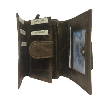 RICARDO - Dámská kožená peněženka R 744 tmavě hnědá