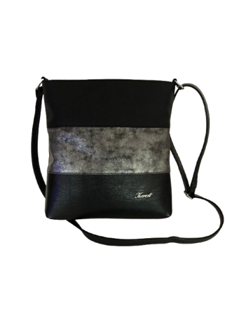 Malá dámská crossbody kabelka Karen Beti černo-stříbrná