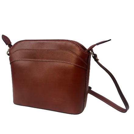 Malá dámská kožená crossbody kabelka hnědá Italy KK160 