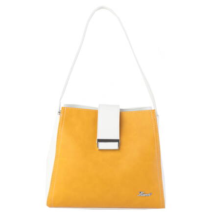 KAREN Collection - Stylová modní dámská kabelka 9317 žlutá - bílá