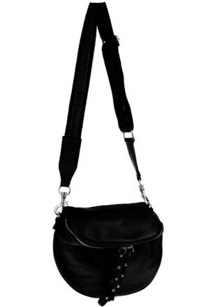 Karen Collection - Malá kožená dámská kabelka / crossbody - listonoška KR01 černá